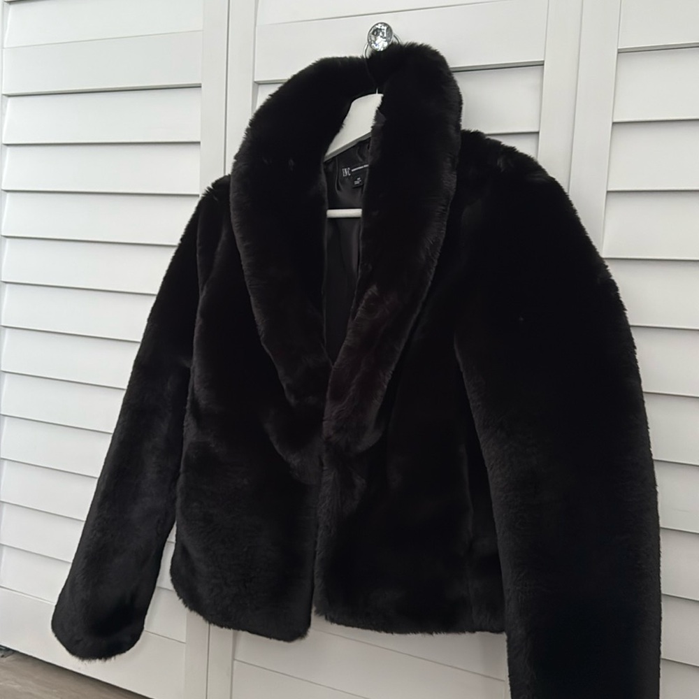 NWT INC BLACK FUR JACKET